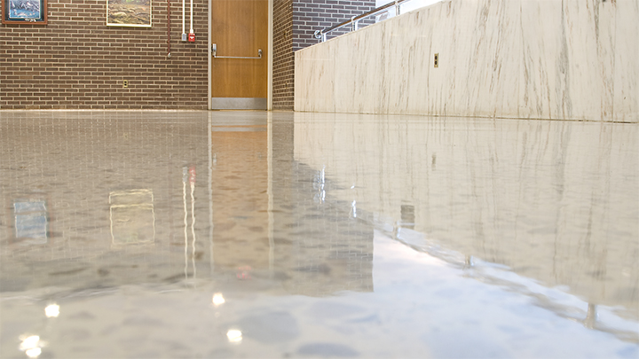 X-Coat Nano shining floor on a low perspective across a floor