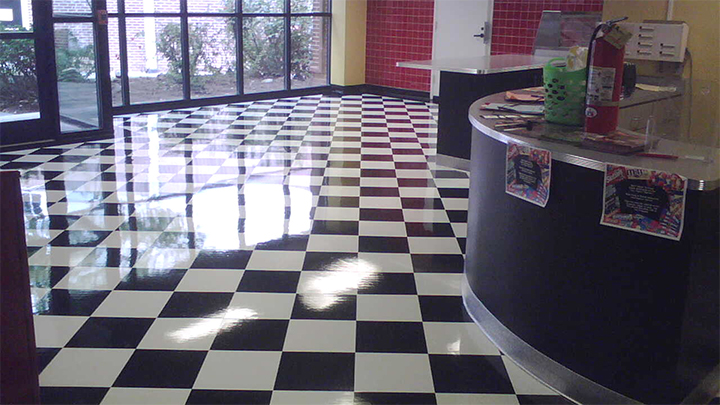 X-Coat Nano on a Checkered Pattern Floor
