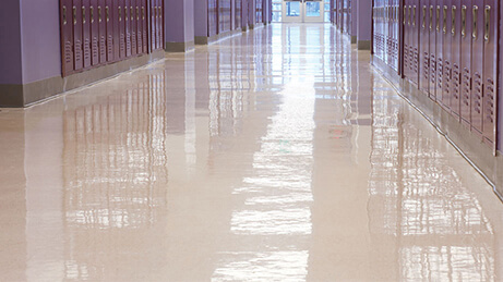 G2 Finish on School Floor lined with lockers