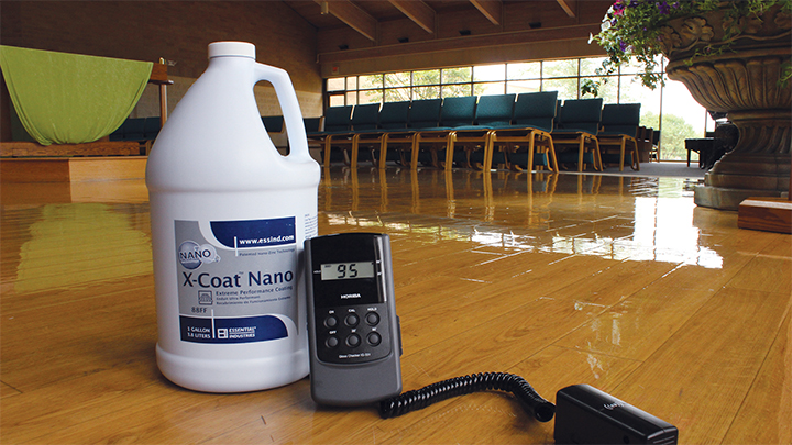 X-Coat Nano with a gloss meter reading 95