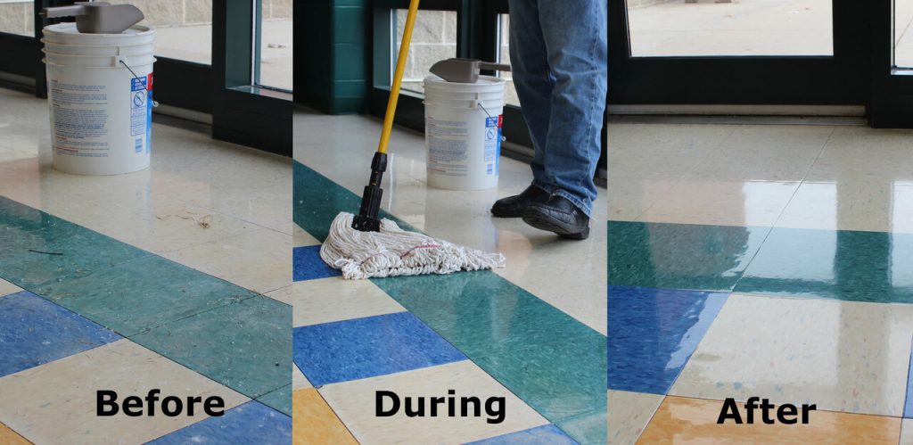 Blue Concentrate Before During and After, to repair Ice melter